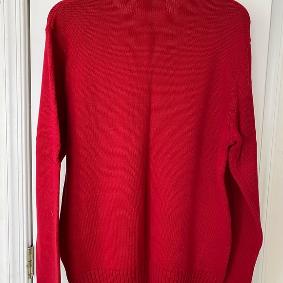 NWT CHAPS Ralph Lauren Men’s Crew Neck Sport Sweater Size Large Red - Picture 3 of 4